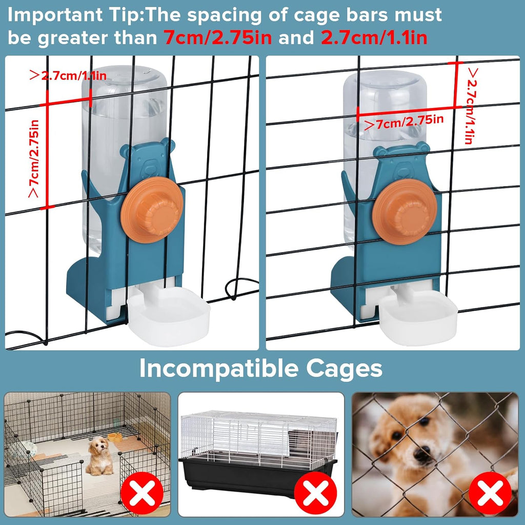 Kenond 17 oz Pet Water Bottle,Guinea Pig No Drip Water Bowl for Cage,Hanging Automatic Gravity Water Dispenser for Small Animals Rabbit Hedgehog Chinchilla Bunny Bird Canary Budgies - Image 3