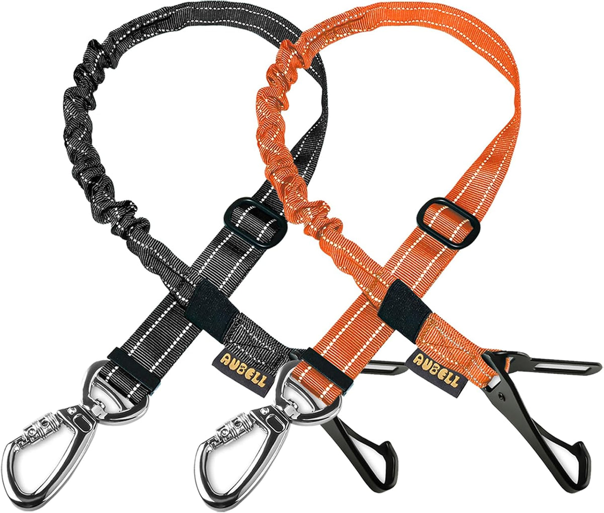 AUBELL Dog Seat Belt for Car,Updated 3-in-1 Adjustable Reflective Bungee Heavy Duty Dog Car Harness Tether with Clip Hook Latch & Buckle,Swivel Zinc Alloy Carabiner,Black - Image 11