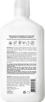 Hempz Petz 2 In 1 Herbal Cat Shampoo bottle back label ingredients