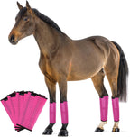 FOXLVDA Horse Fly Boots - Fly Boots for Horses Set of 4, Comfortable Horse Leggings, Mesh Material Design with Metal Support Bars for Reduces Stomping & Leg Fatigue (4, Green, Large) - Image 15