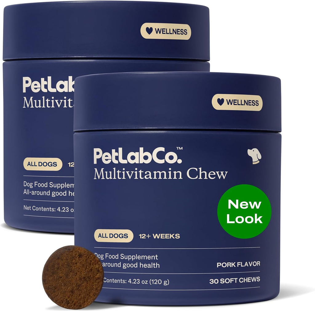 Group of PetLab Co. multivitamin soft chews on a surface