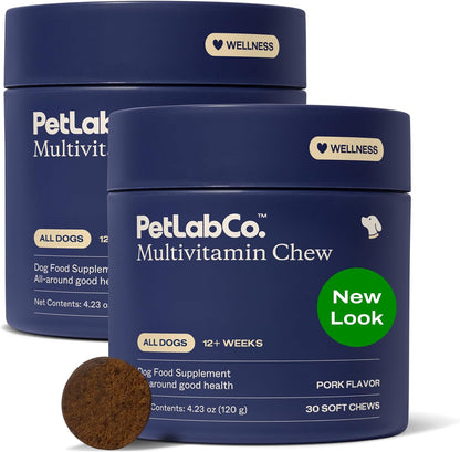 Group of PetLab Co. multivitamin soft chews on a surface