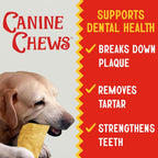 Canine Chews premium dental dog treats packaging side angle view