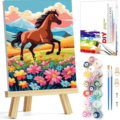 Arttoplus OfFsum horse paint by numbers kit front view showing packaged craft set
