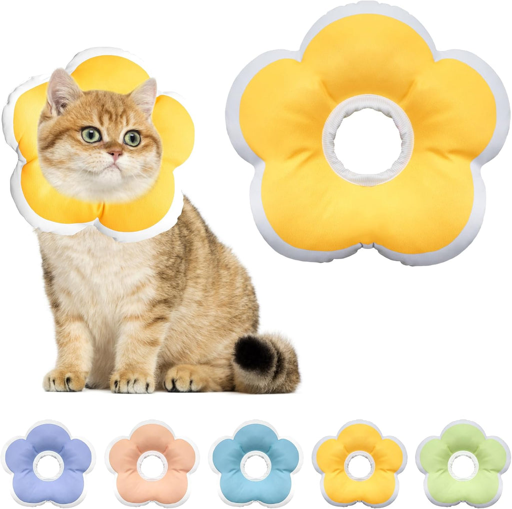Cat Cone Collar Soft, Waterproof Cats Cones to Stop Licking After Surgery, Adjustable Soft Elizabeth Cats Collars for Wound Healing, Flower Shape Cat Recovery Collar (Pastel Orange, X-Small) - Image 13