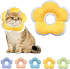 Cat Cone Collar Soft, Waterproof Cats Cones to Stop Licking After Surgery, Adjustable Soft Elizabeth Cats Collars for Wound Healing, Flower Shape Cat Recovery Collar (Pastel Orange, X-Small) - Image 13