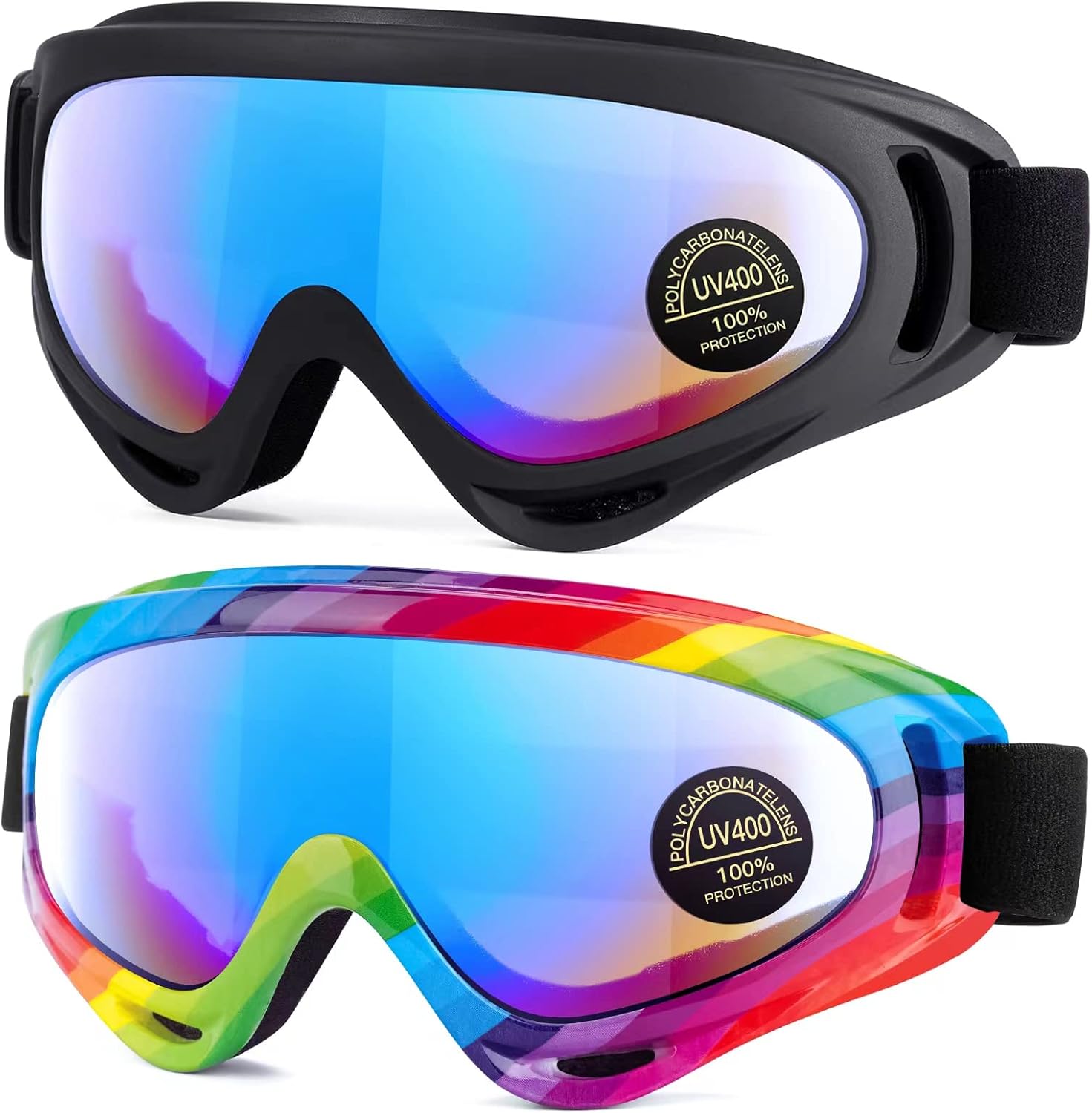 MAMBAOUT 2-Pack Snow Ski Goggles, Snowboard Goggles for Men, Women, Youth, Kids, Boys or Girls - Image 14