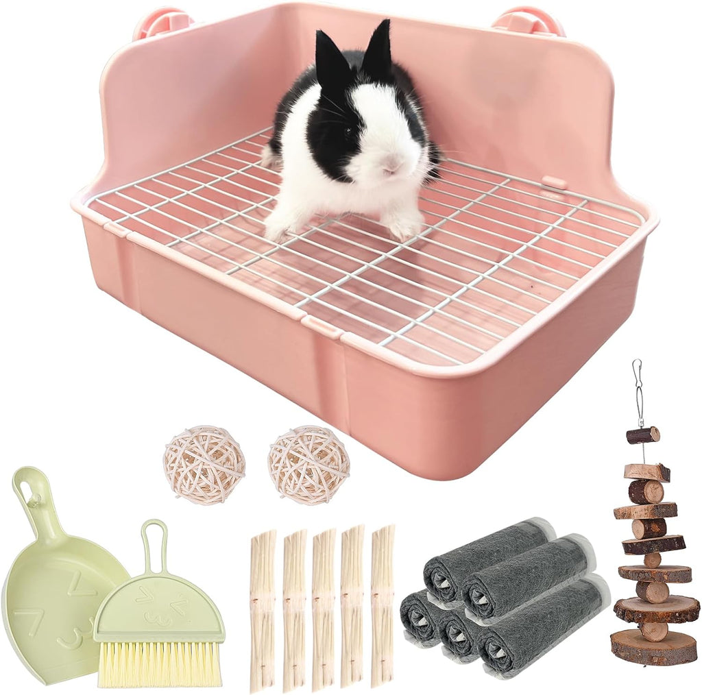 RUBYHOME rabbit litter box packaging and complete set components