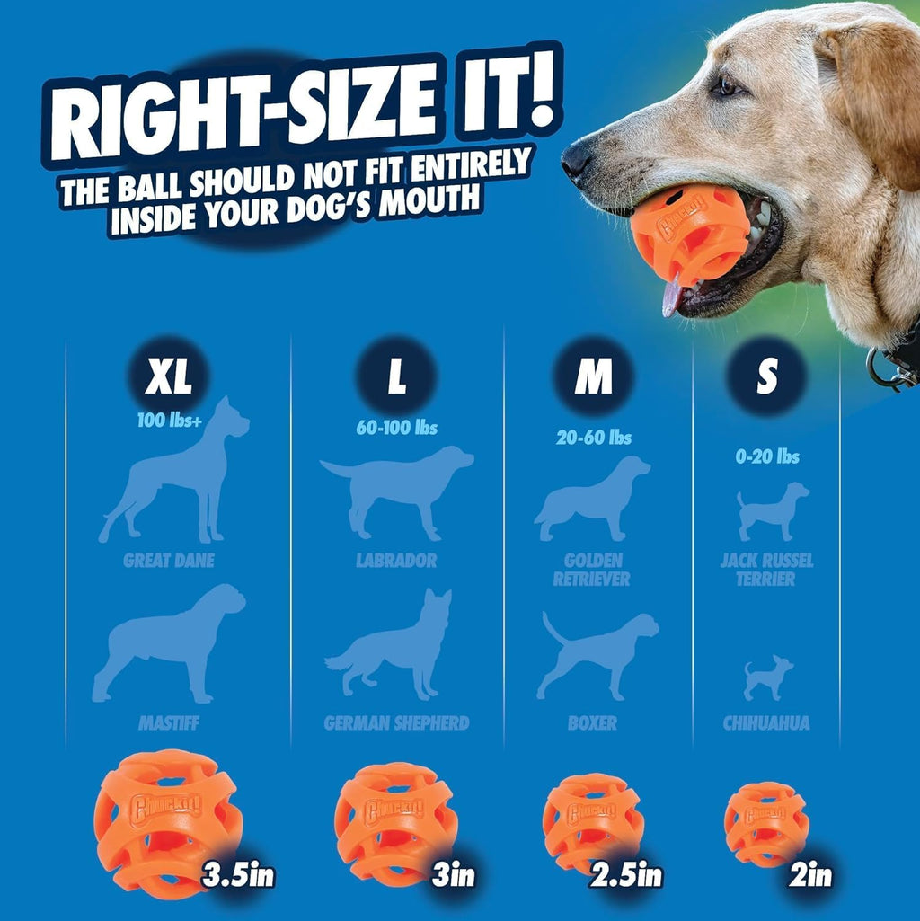 Two Chuckit! Air Fetch balls side by side