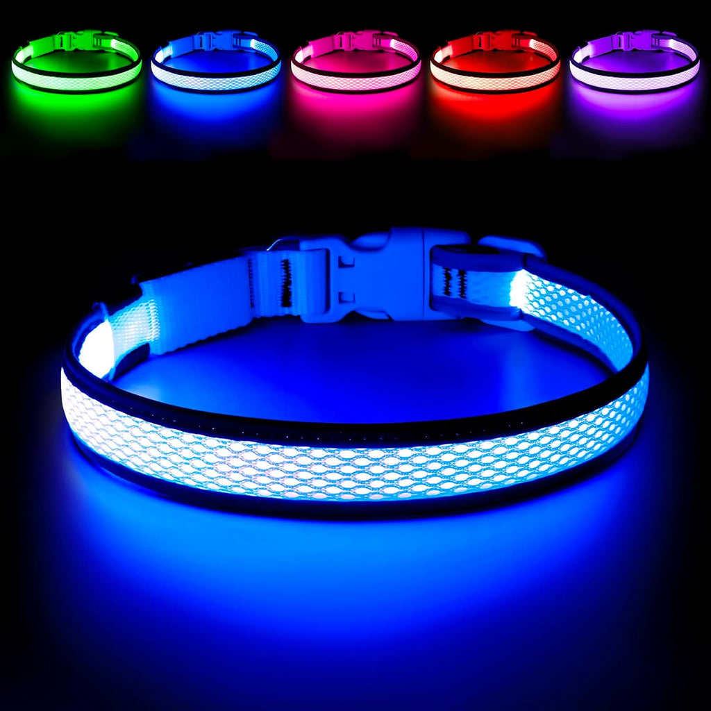 Flashseen LED Dog Collar, Light Up Dog Collar USB Rechargeable, Brightest Dog Lights for Night Walking, Adjustable Dog Collar Light for Dog Safety (Green, Large) - Image 12