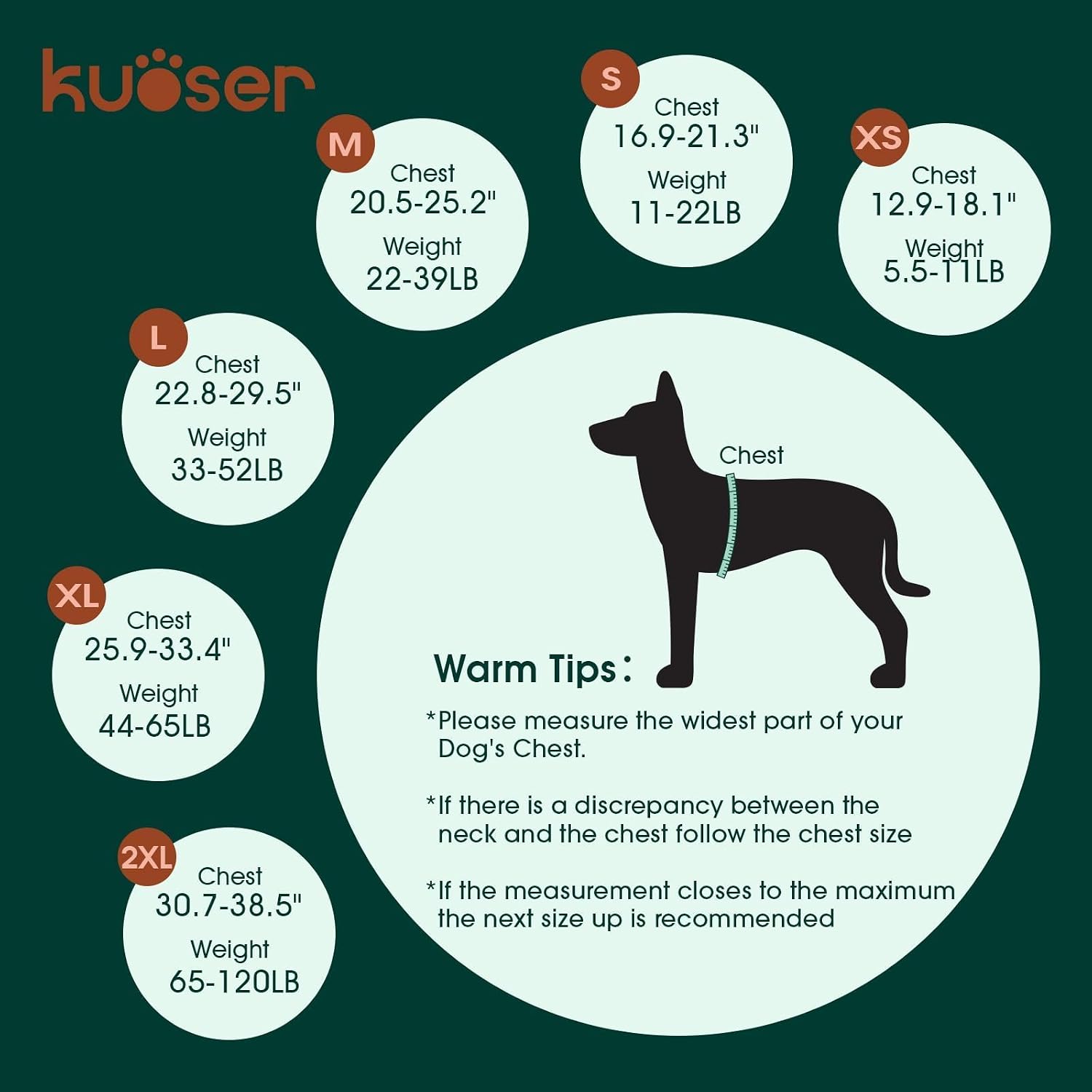 Kuoser pet safety vest top rescue handle and heavy stitching details close up