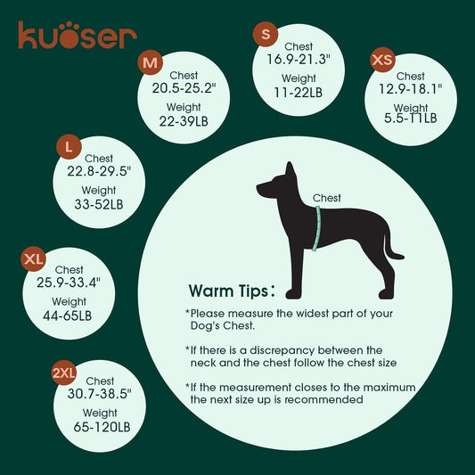 Kuoser pet safety vest top rescue handle and heavy stitching details close up