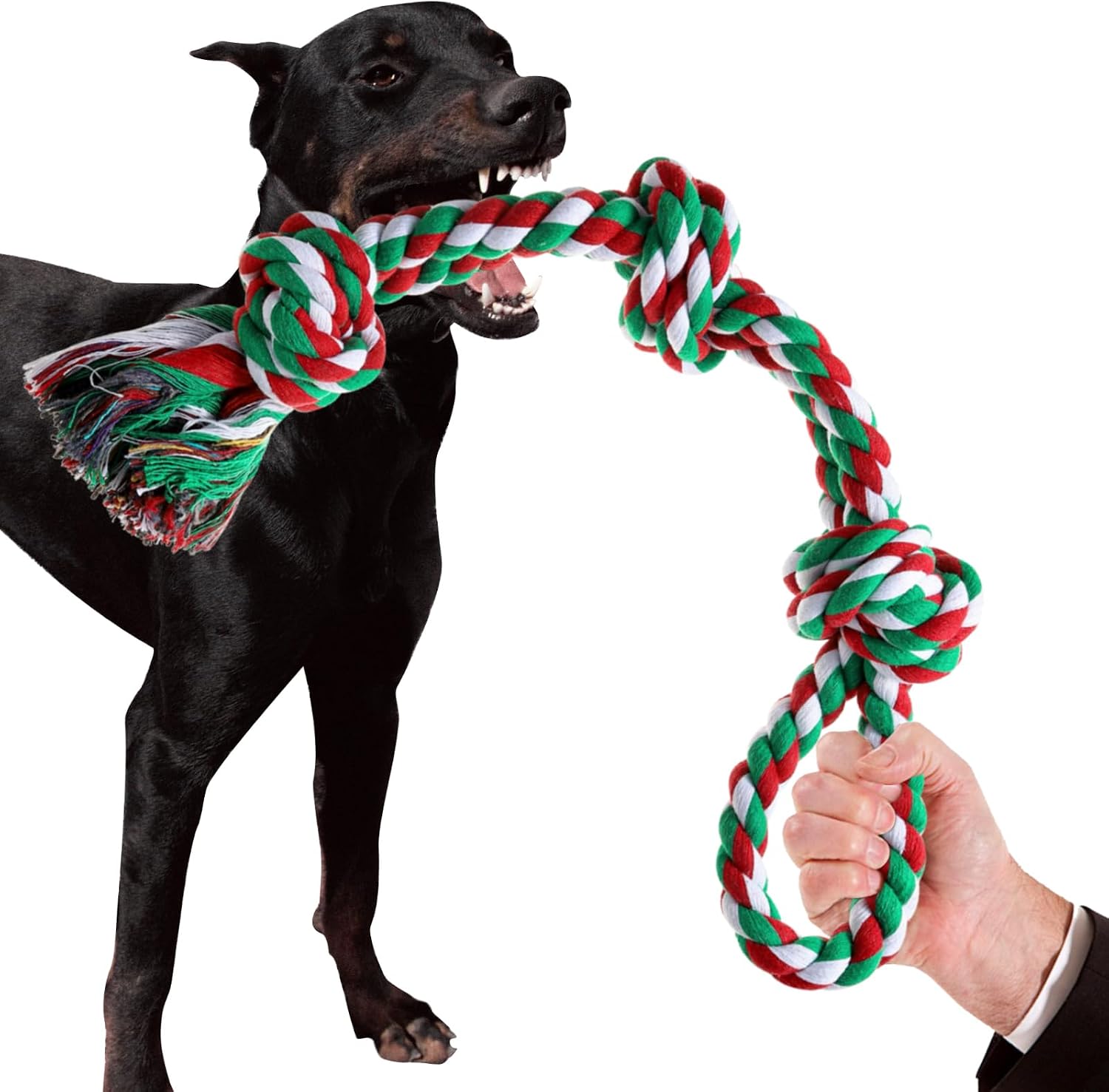 XIGOU imported pet chew rope showcasing the thick secure ball knots