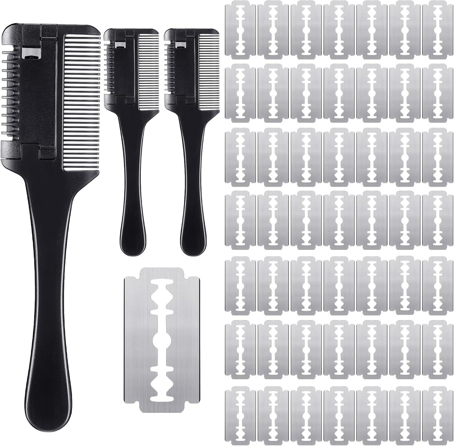 Sumind pet grooming razor comb set front view for dog and cat hair trimming