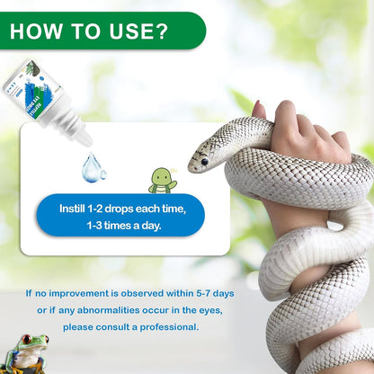 Nutriarise eye drops bottle with label details for reptiles