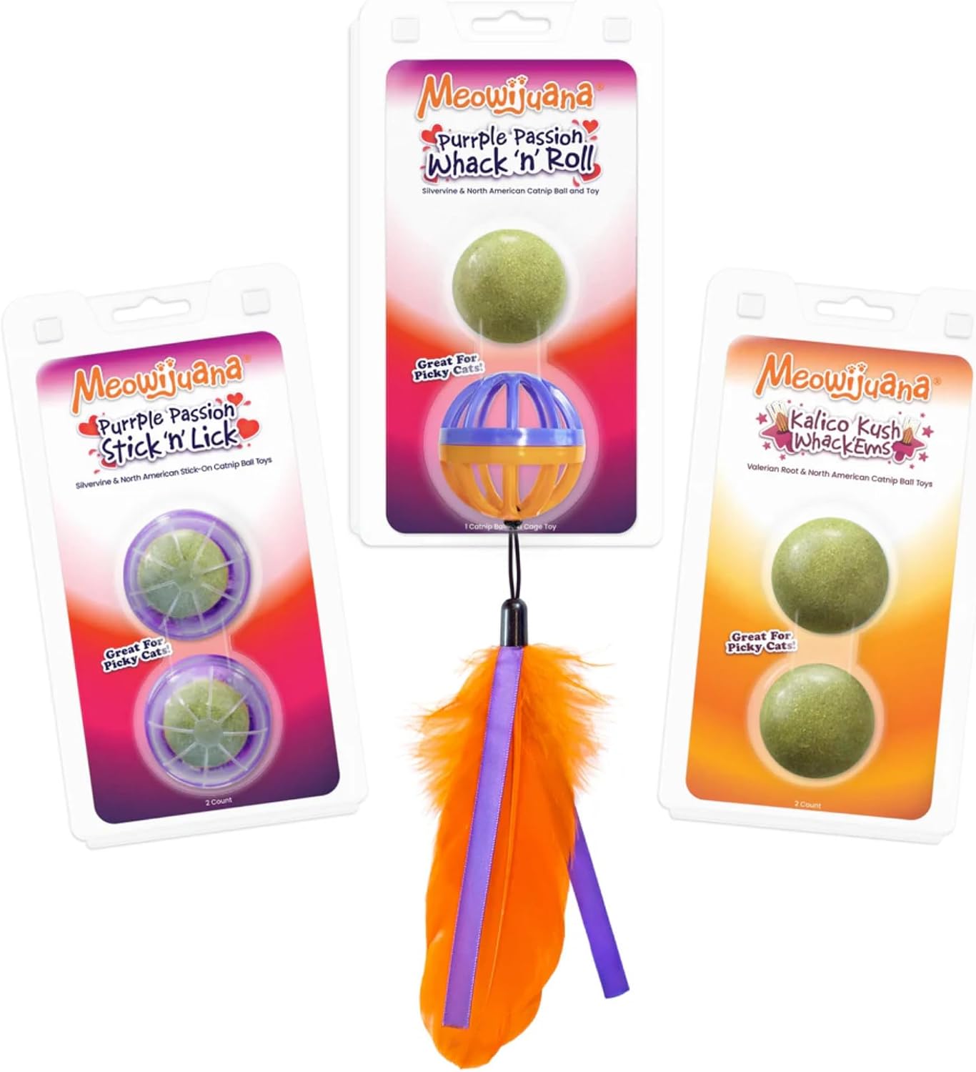 Natural North American catnip ball for feline stress relief