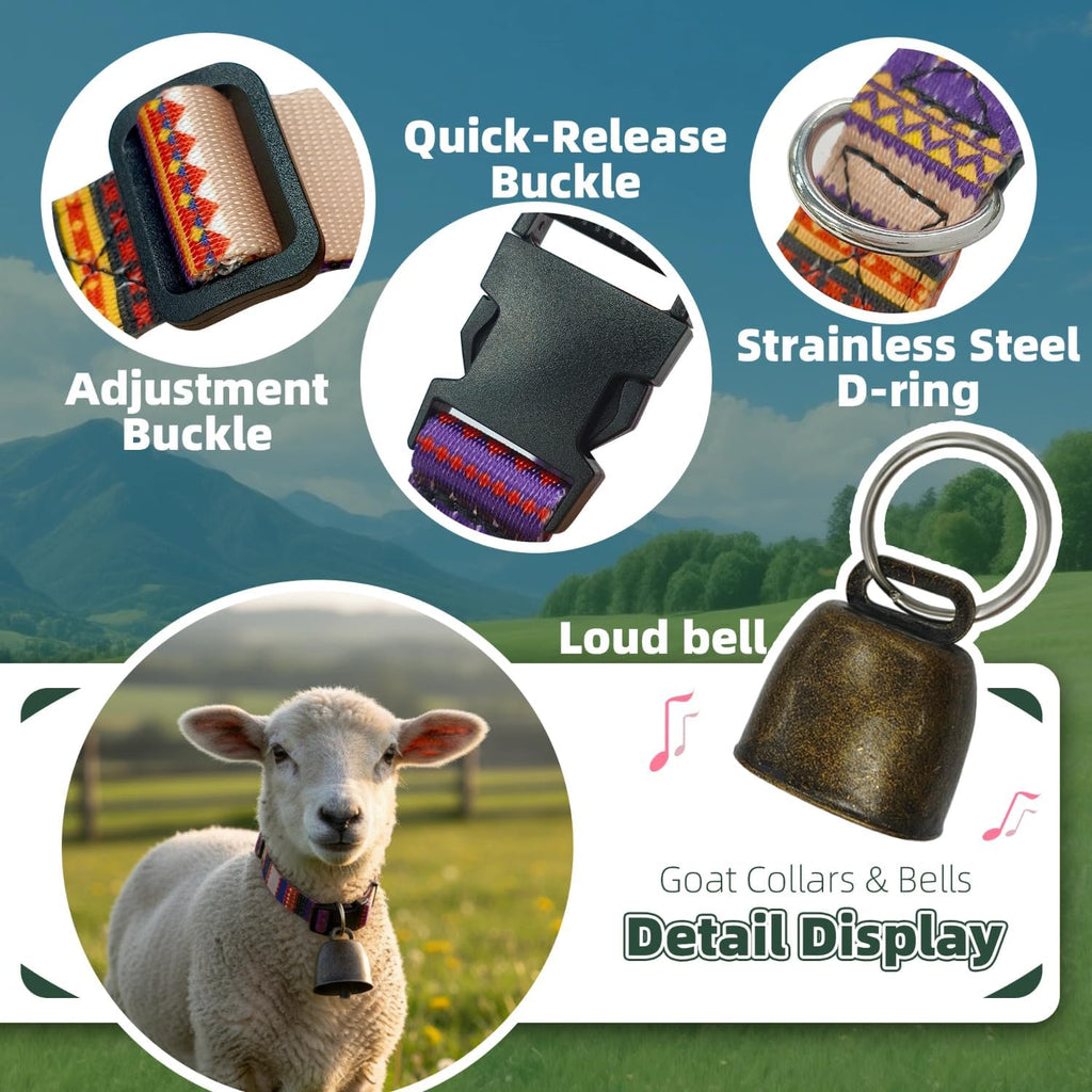 Heavy duty plastic quick release buckle mechanism on the adjustable nylon sheep collar belt