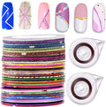 Beuniar nail striping tape front view showing 40 rolls multicolor kit