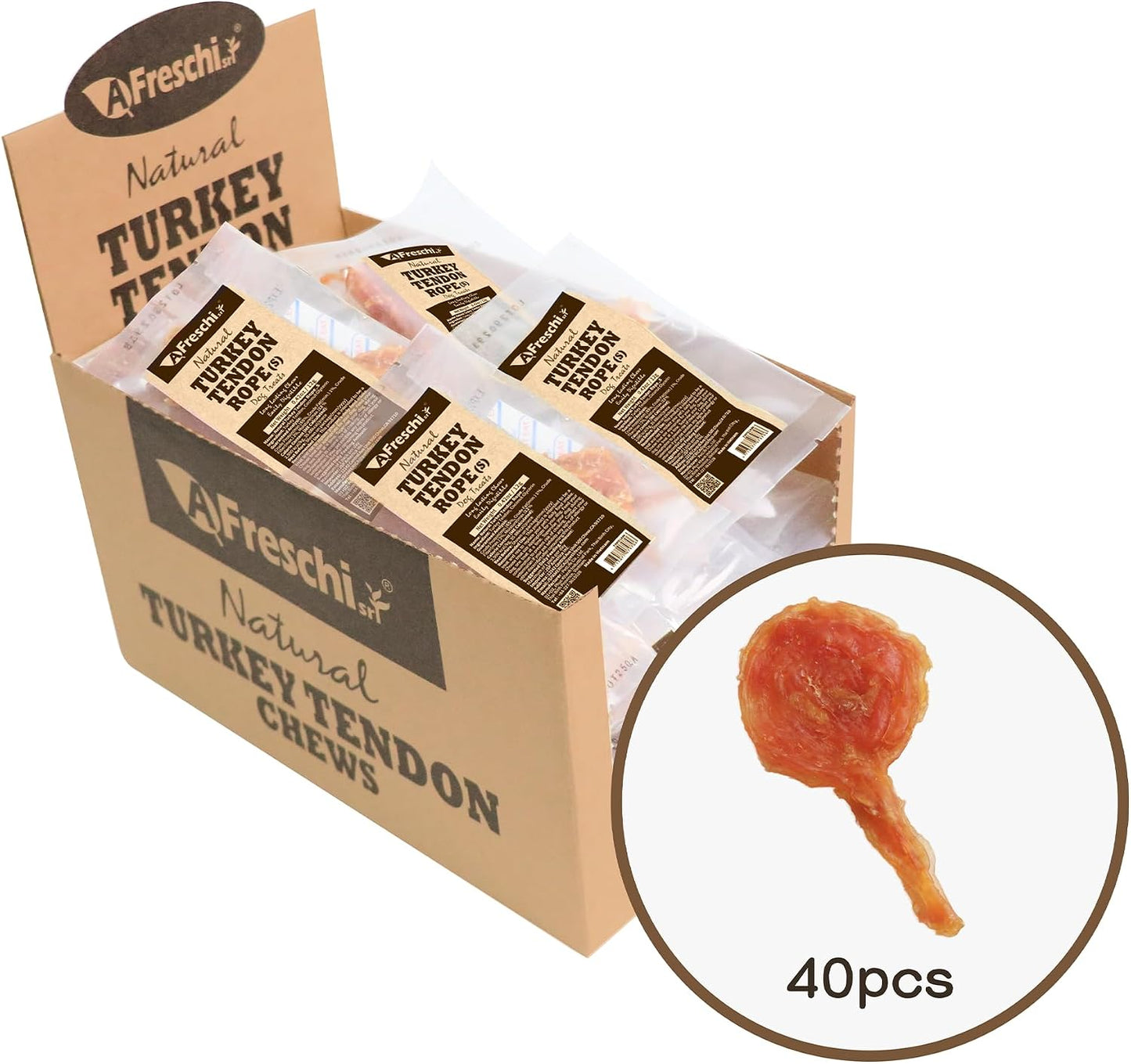 A Freschi srl Turkey Tendons for Dogs, USA-Sourced Human Grade, Rawhide-Free Long-Lasting Puppy Chews, All Natural Hypoallergenic Dog Treats for Small Breeds, Strips, 3oz Pack - Image 15