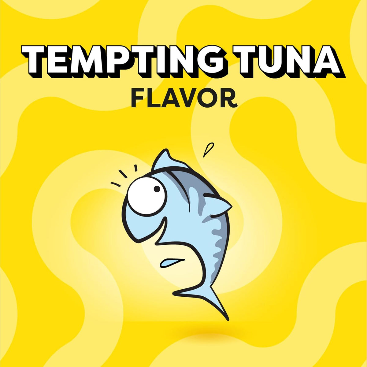 Close up of tuna flavored jumbo cat treats product label