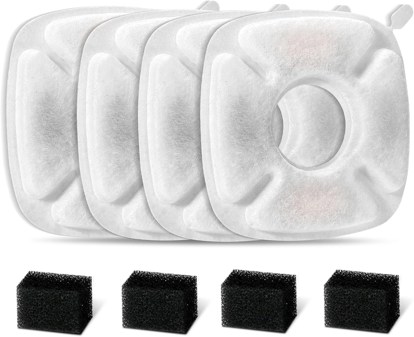 16 Pieces 8 Pack Replacement Filters & 8 Pack Replacement Pre-Filter Sponges for Veken 95oz/2.8L Bellflower Pet Fountain Cat Water Fountain Dog Water Dispenser - Image 10