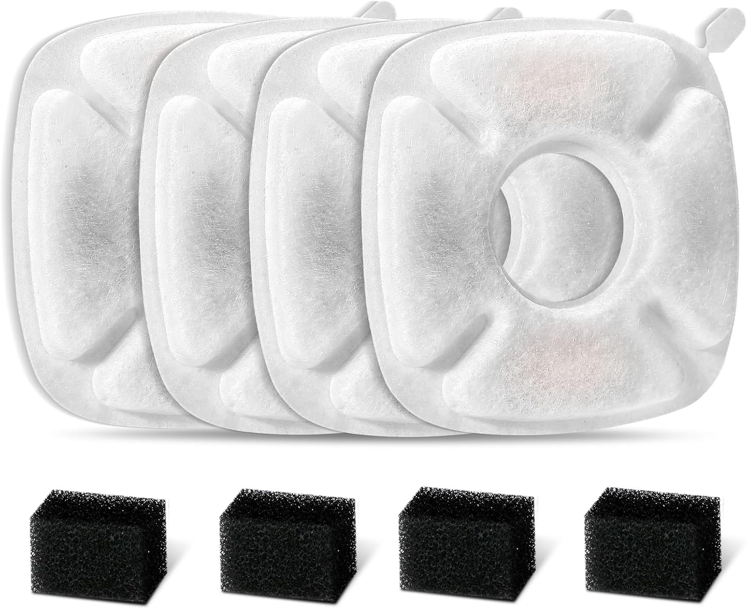 16 Pieces 8 Pack Replacement Filters & 8 Pack Replacement Pre-Filter Sponges for Veken 95oz/2.8L Bellflower Pet Fountain Cat Water Fountain Dog Water Dispenser - Image 10