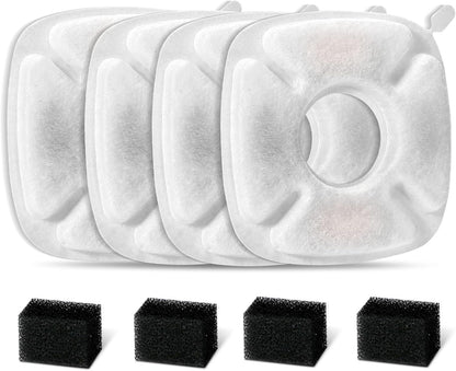 16 Pieces 8 Pack Replacement Filters & 8 Pack Replacement Pre-Filter Sponges for Veken 95oz/2.8L Bellflower Pet Fountain Cat Water Fountain Dog Water Dispenser - Image 10