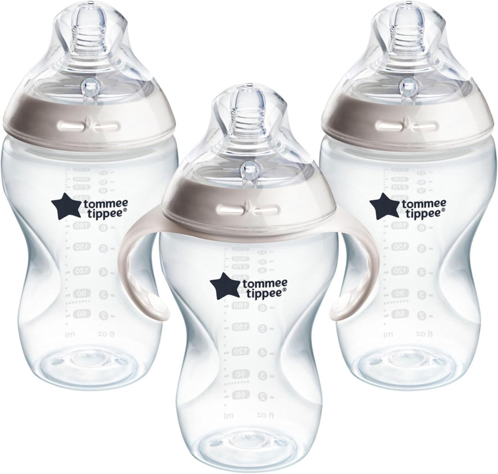 Tommee Tippee Natural Start baby bottle front view showing 11 fluid ounces capacity