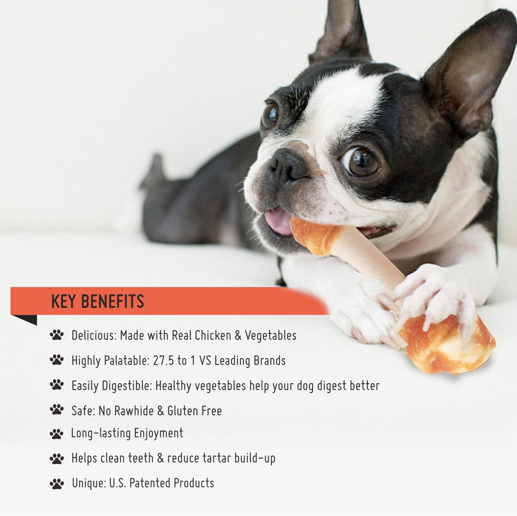Five pieces pack of medium chicken knotted bones for dogs