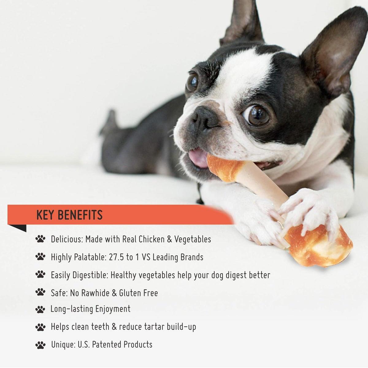 Five pieces pack of medium chicken knotted bones for dogs