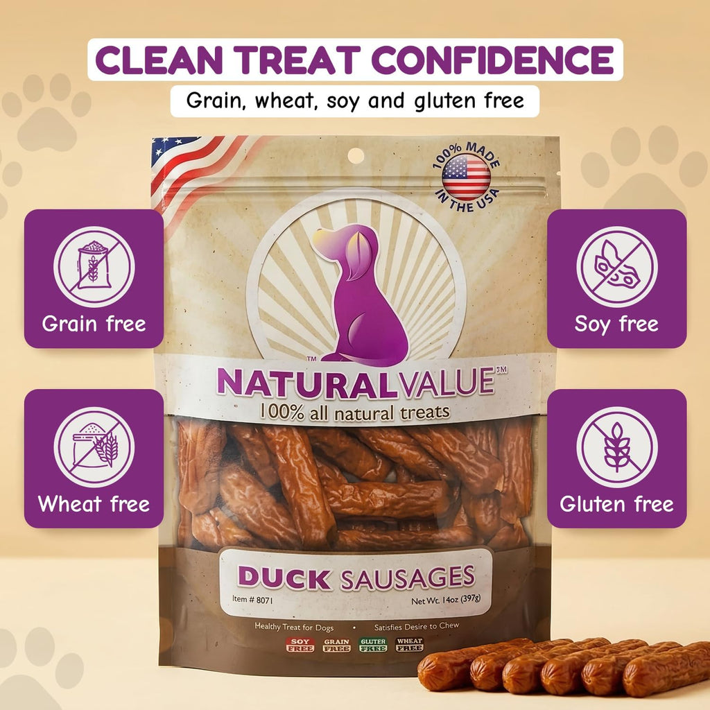 Grain free duck sausage dog treats made in USA