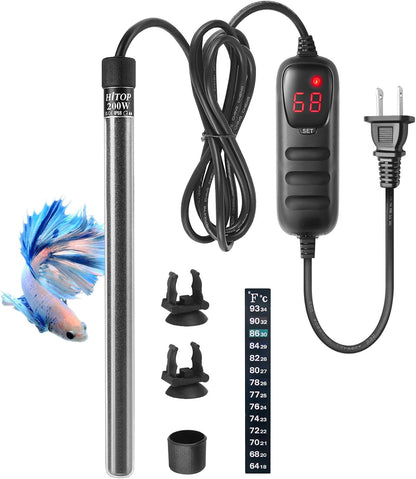 Packaging and included accessories for Hitop mini aquarium heater
