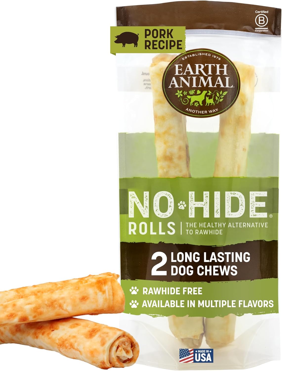 Earth Animal No Hide Chews - Long Lasting Rawhide Free Large Dog Chews Rolls, Chicken - 2 Count - Image 14