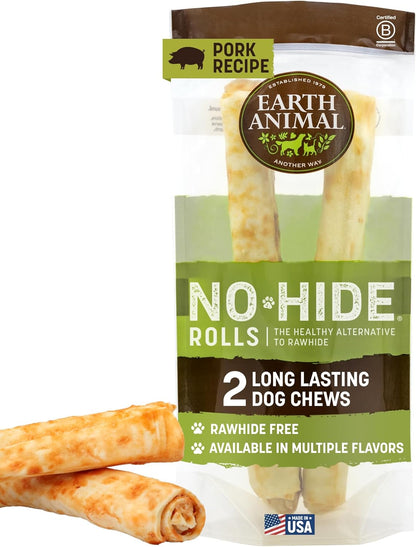 Earth Animal No Hide Chews - Long Lasting Rawhide Free Large Dog Chews Rolls, Chicken - 2 Count - Image 14