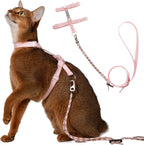 Cat Harness and Leash Set - Green Lightweight Soft Kitten Harness Escape Proof, Adjustable Travel Pet Harness for WalkingEasy Control Comfortable Outdoor (Green, One Size Fits All) - Image 10