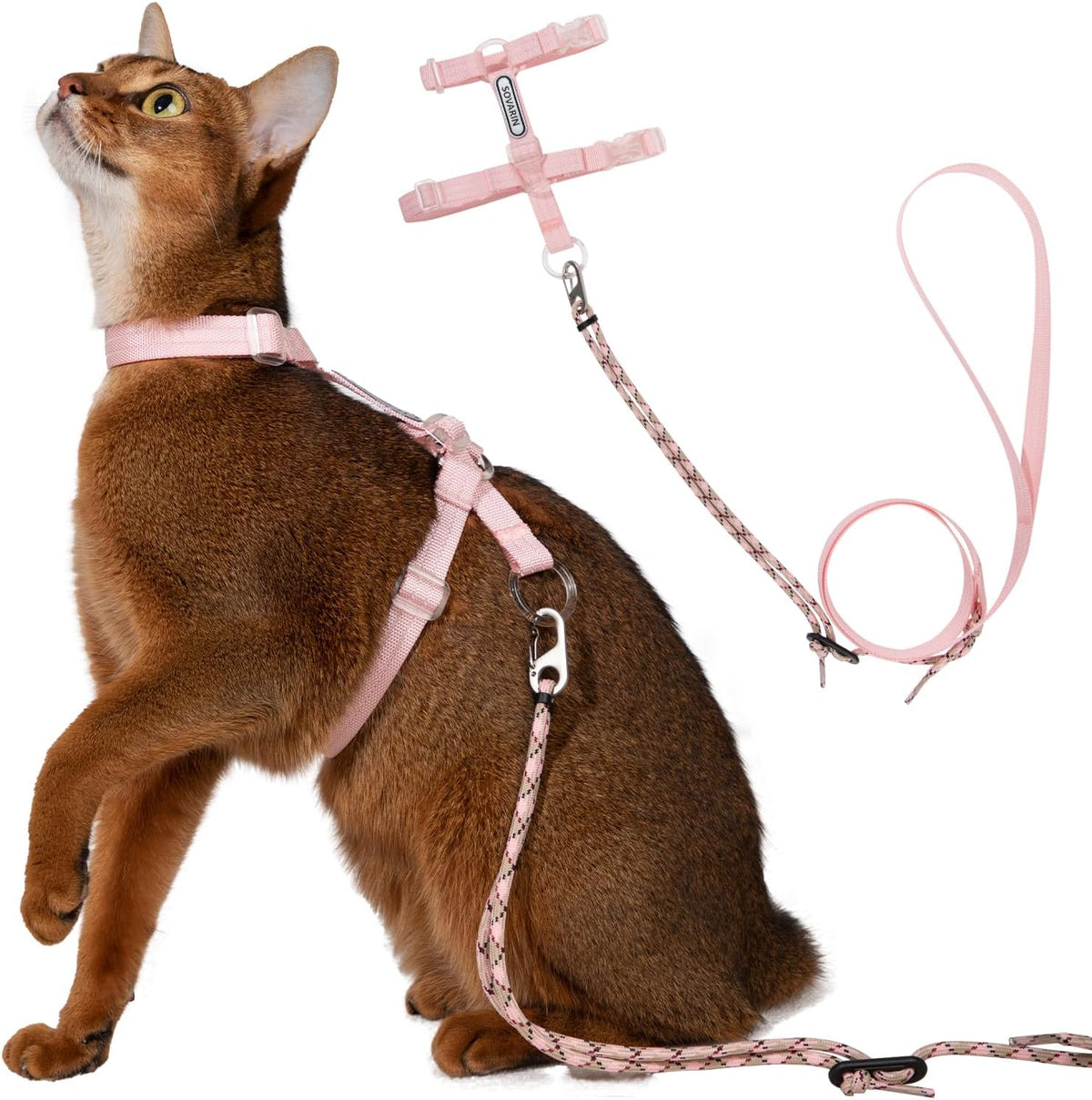Cat Harness and Leash Set - Green Lightweight Soft Kitten Harness Escape Proof, Adjustable Travel Pet Harness for WalkingEasy Control Comfortable Outdoor (Green, One Size Fits All) - Image 10