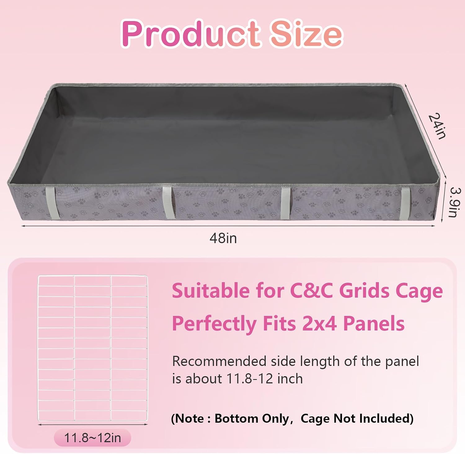 FunFurry cage liner with paw print pattern detail