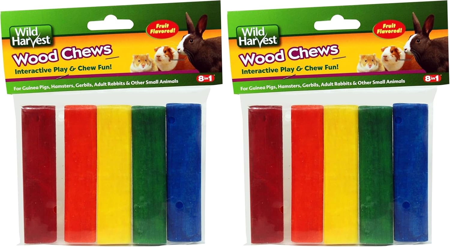 Wild Harvest fruit flavored chew sticks packaging details