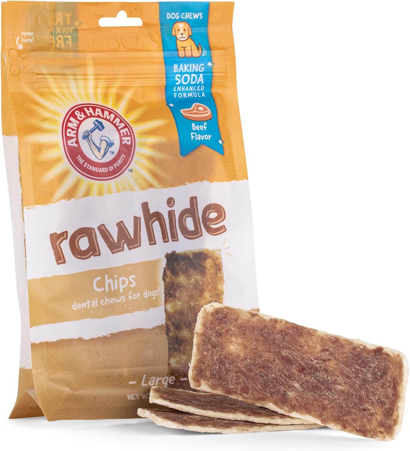 Arm & Hammer for Pets Rawhide Chips for Dogs | Real Dog Rawhide Chews with Beef Coating and Arm and Hammer Baking Soda Enhanced Formula for Fresh Dog Breath (Pack of 1, 12 Count Total) - Image 12
