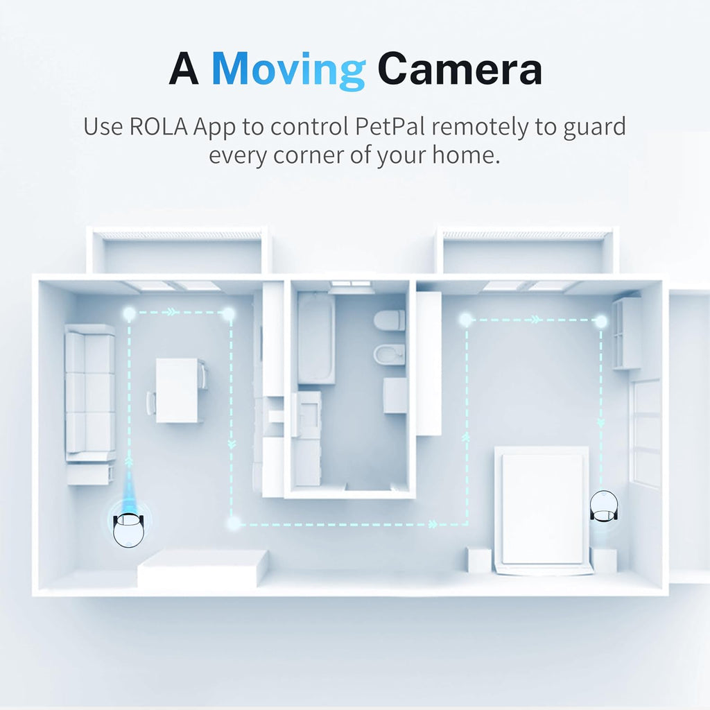 Enabot Ebo Rola Petpal showing treat dispensing feature
