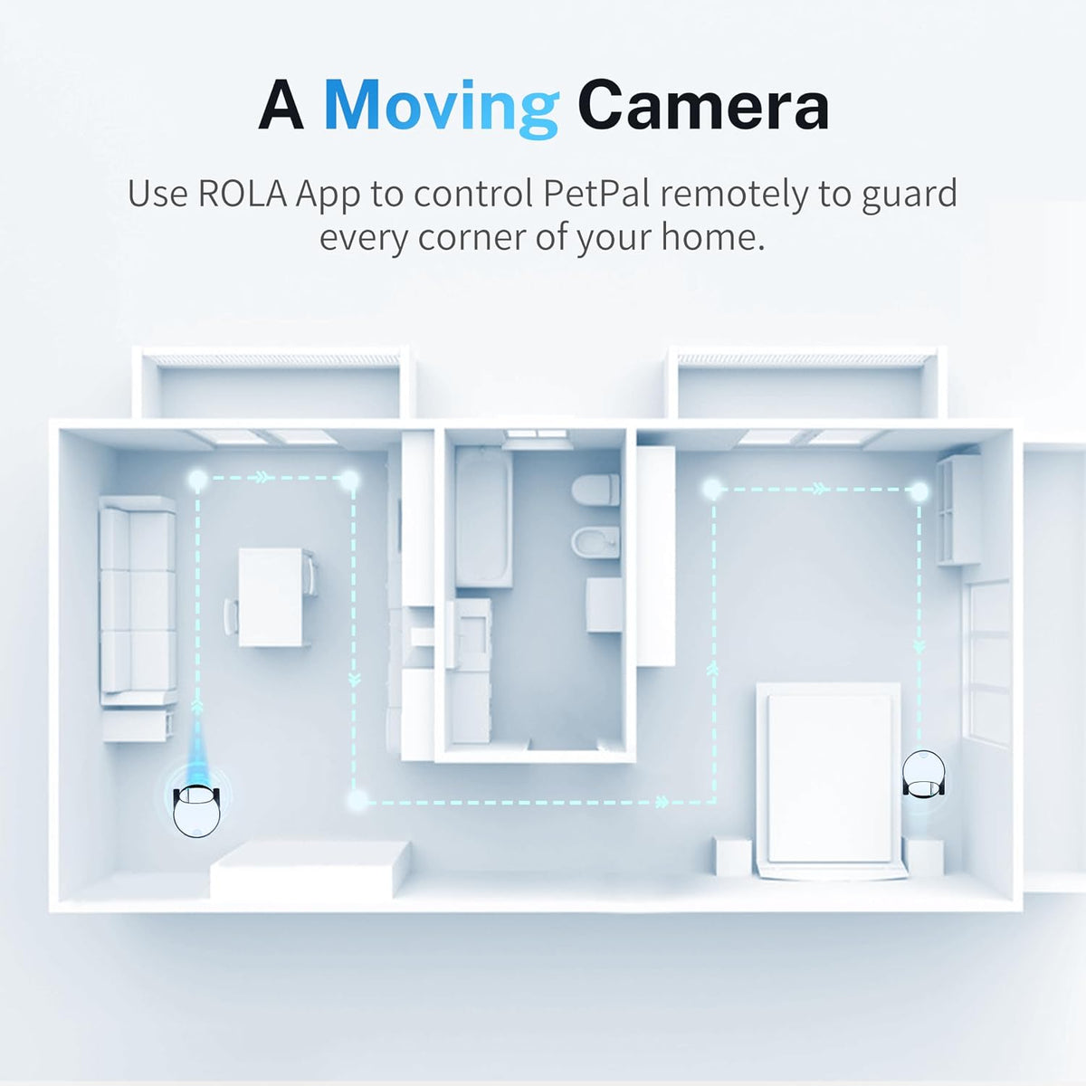 Enabot Ebo Rola Petpal showing treat dispensing feature