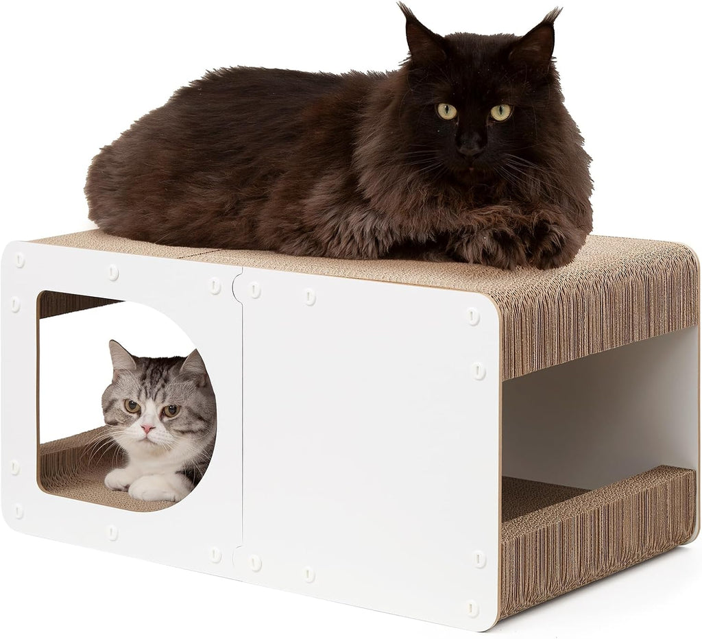 EHEYCIGA Cardboard Cat Scratcher House, 23-Inch Corrugated Cat Scratcher for Indoor Cats, Extra Large Scratching Board Pad, Brown - Image 11