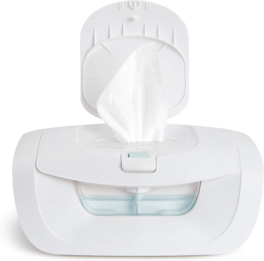 Munchkin Mist Wipe Warmer White front view for nursery