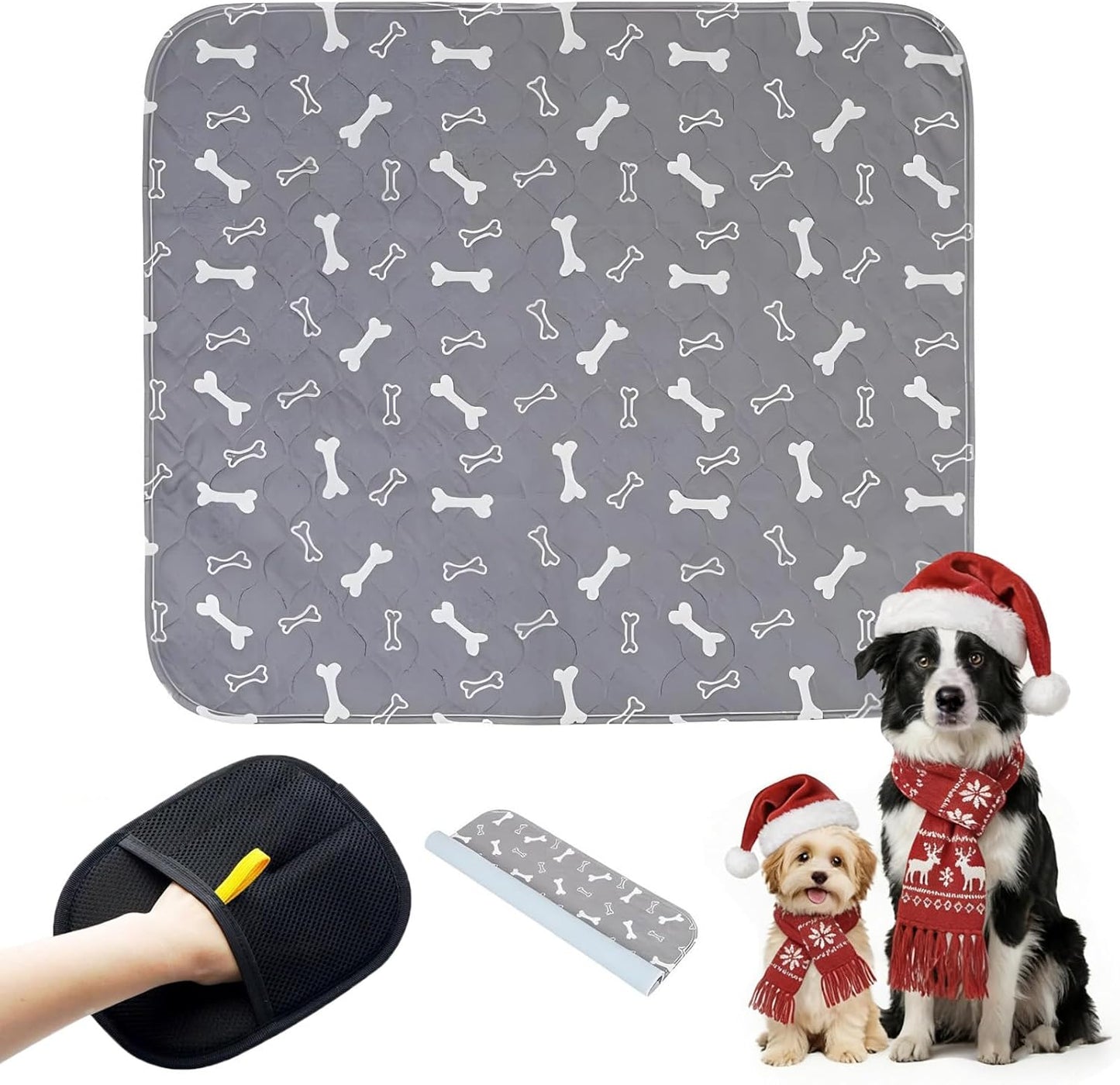 Puppy Pee Pads with Pheromones, Washable Puppy Training Pads for Dogs Reusable Puppy Potty Pads for Dogs and Cats(with Pet Hair Removal Gloves) - Image 11