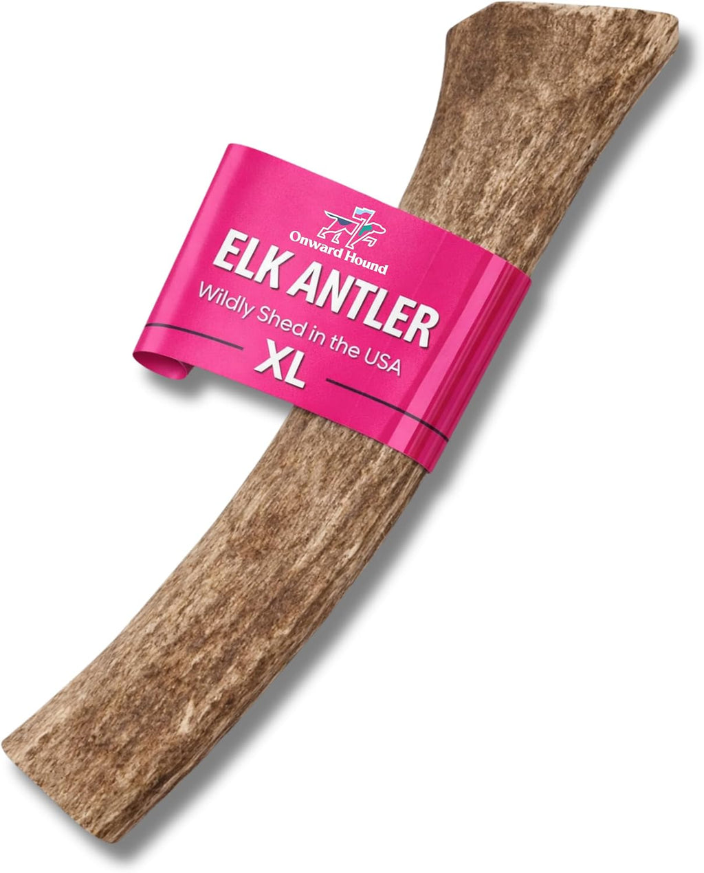 Naturally shed elk antler toy for medium dogs