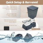 Wide mouth pet waterer bucket being cleaned with a sponge