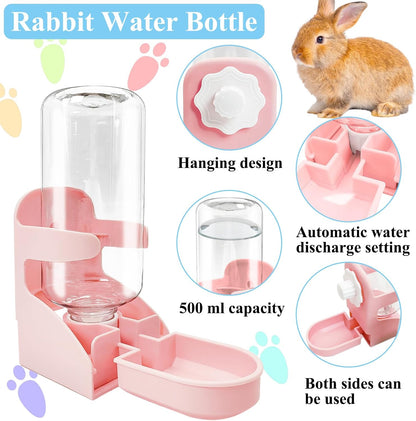 kathson Rabbit Water Dispenser for Cage 17 Oz Hanging Guinea Pig Water Bottle No Drip Gravity Automatic Bunny Water Bottle No Leak Small Animal Water Bottle for Chinchilla Ferret HamsterPink - Image 5