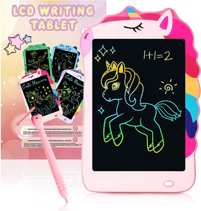 Decute unicorn LCD writing tablet front view for kids drawing