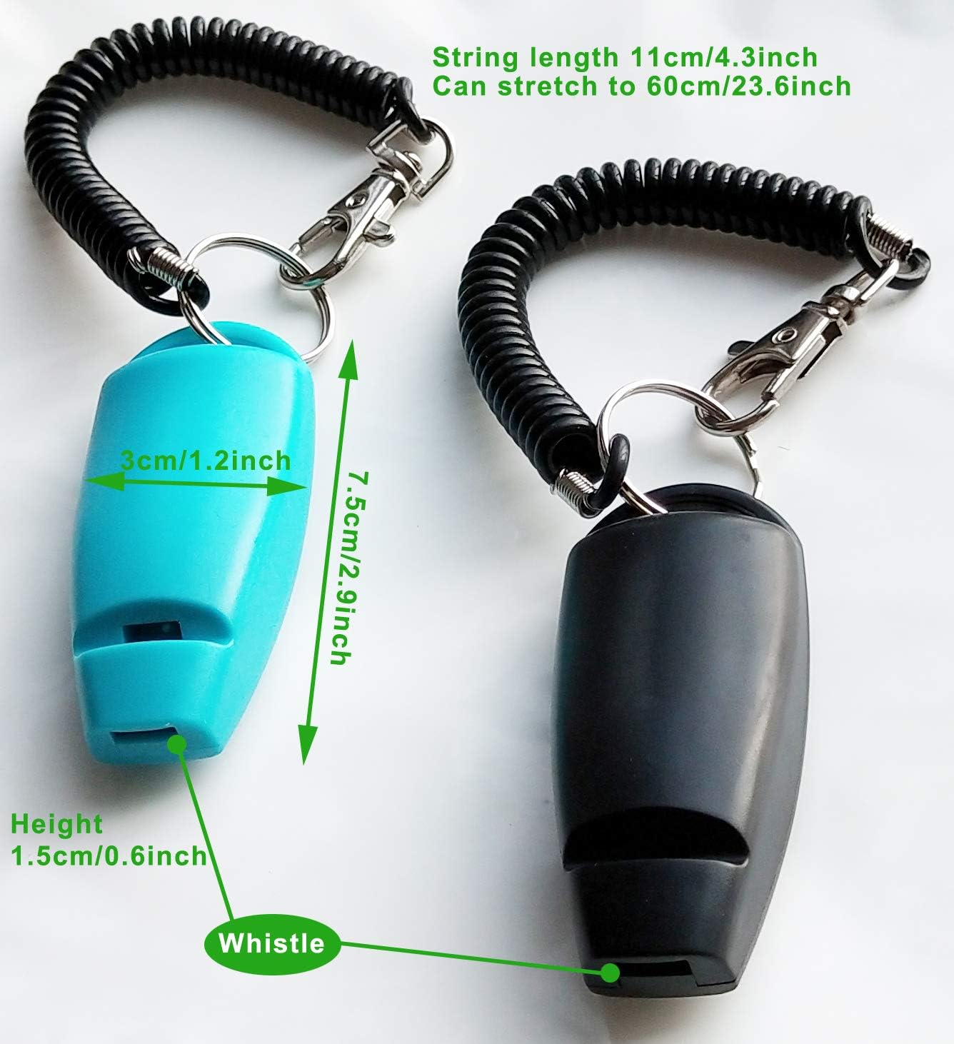 HoAoOo two pack animal training clickers showing the rust proof metal mechanism.