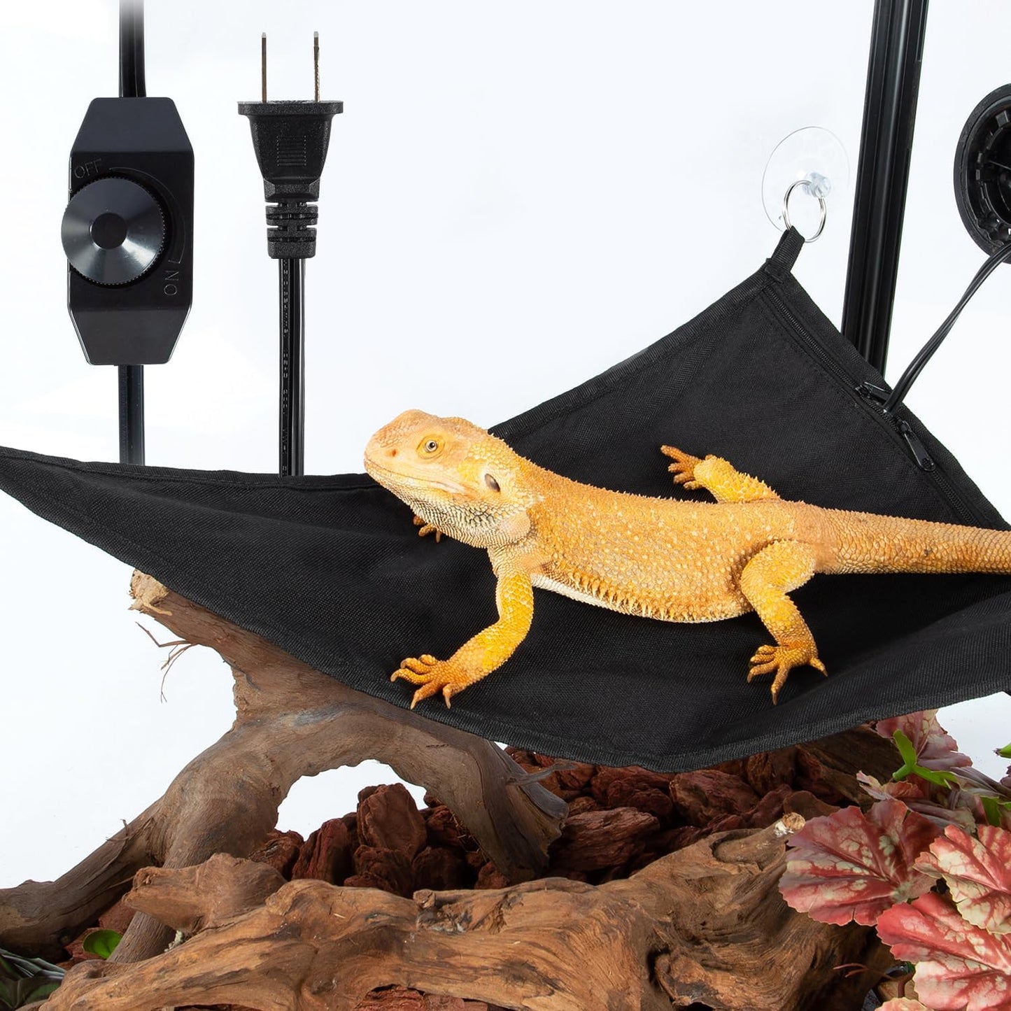 Repti Zoo reptile heating hammock with controller front view